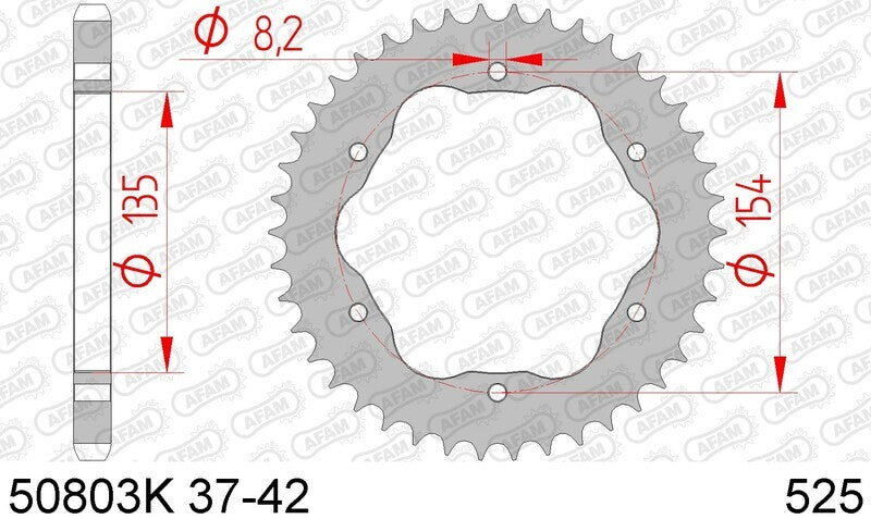 AFAM RR SPROC 525 STEEL ST 50803K, 42