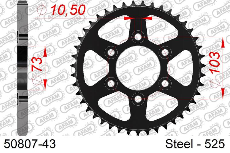 AFAM RR SPROC 525 STEEL ST 50807, 43