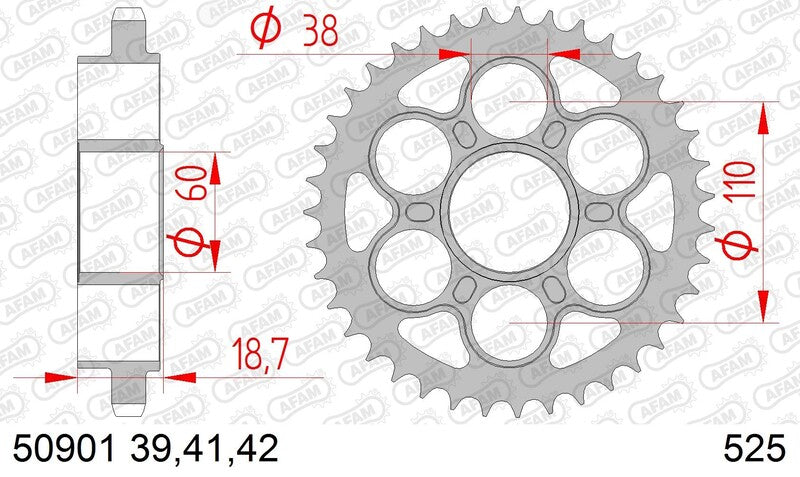 AFAM RR SPROC 525 STEEL ST 50901, 41