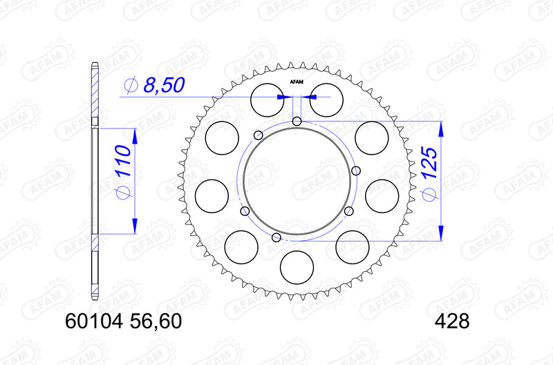 AFAM RR SPROC 428 ALU UL HA 60104, 60