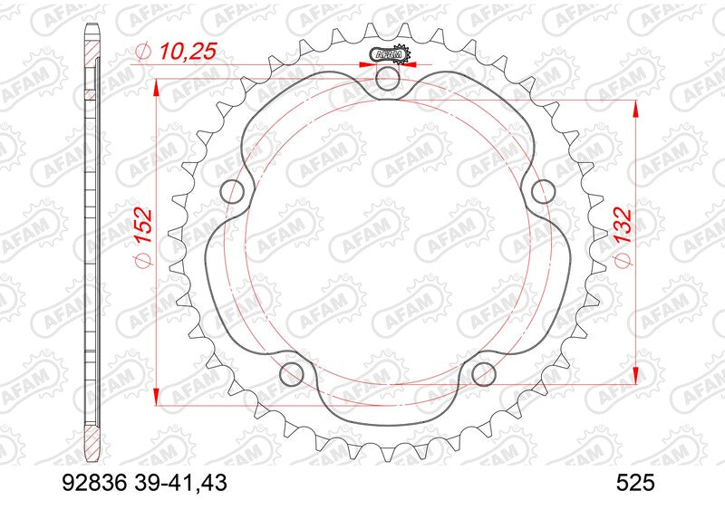 AFAM RR SPROC 525 STEEL ST 92836, 41