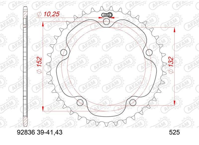 AFAM RR SPROC 525 STEEL ST 92836, 39