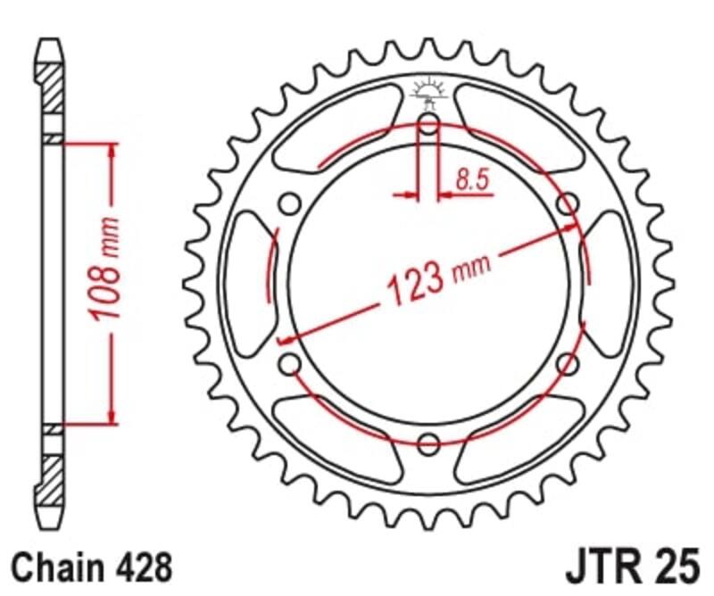 JTSPR RR SPROC 428 STEEL ST 25, 58