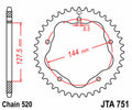 JTSPR RR SPROC 520 ALU UL 751, 43