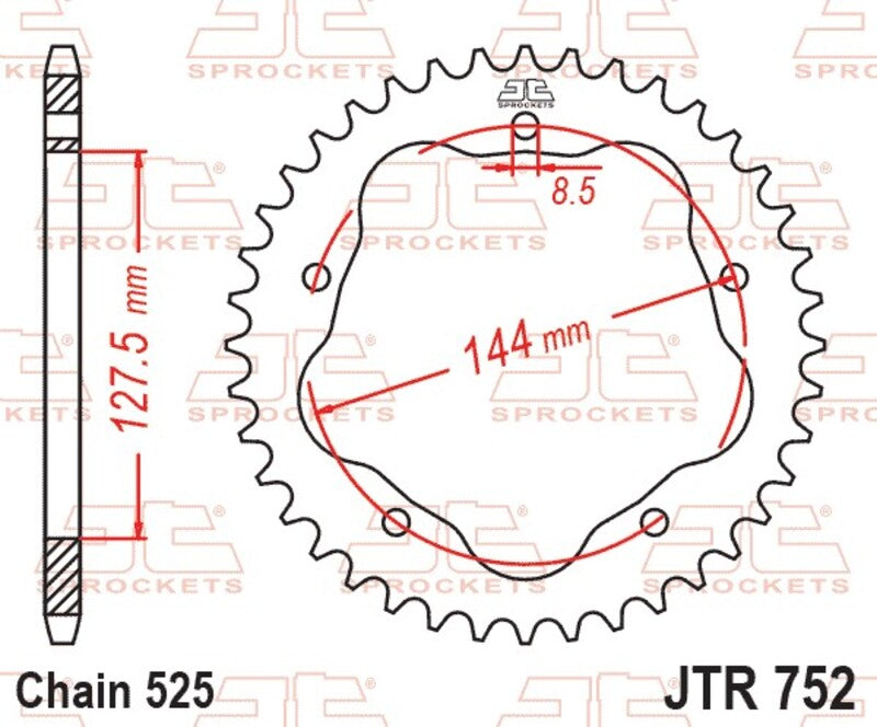 JTSPR RR SPROC 525 ALU UL 752, 42