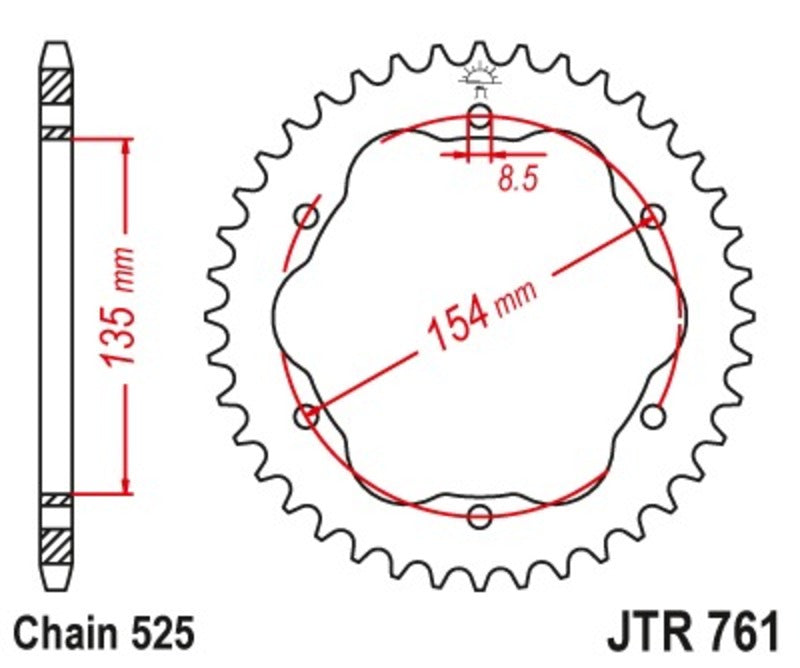 JTSPR RR SPROC 525 ALU UL 761, 39