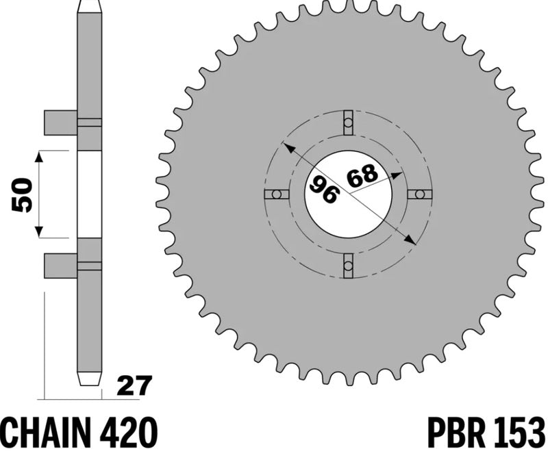PBR RR SPROC 420 STEEL ST 153, 31