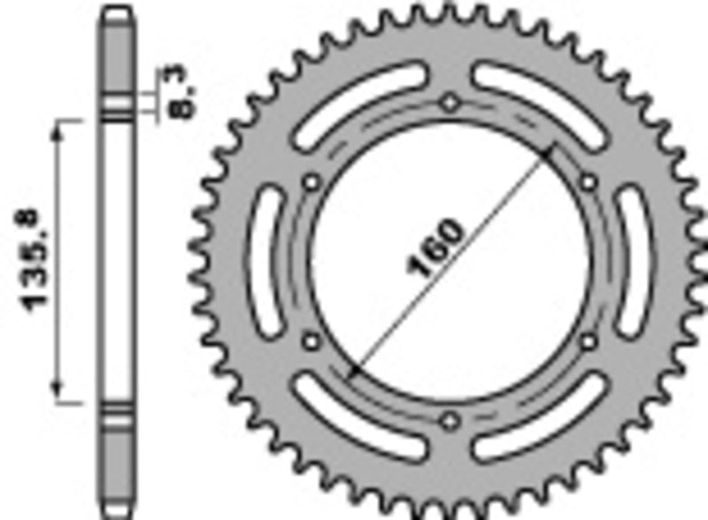 PBR RR SPROC 520 STEEL ST 3552, 44