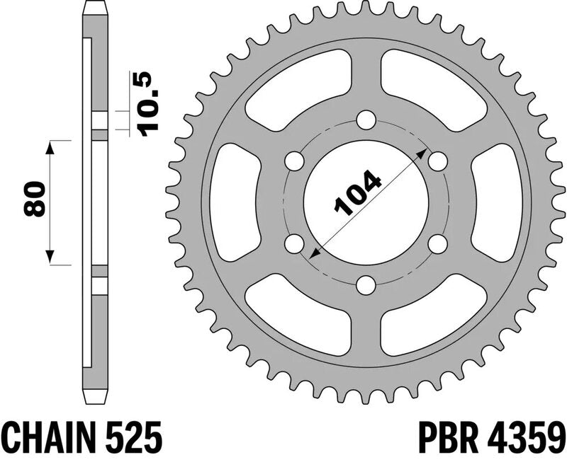 PBR RR SPROC 525 STEEL ST 4359, 46