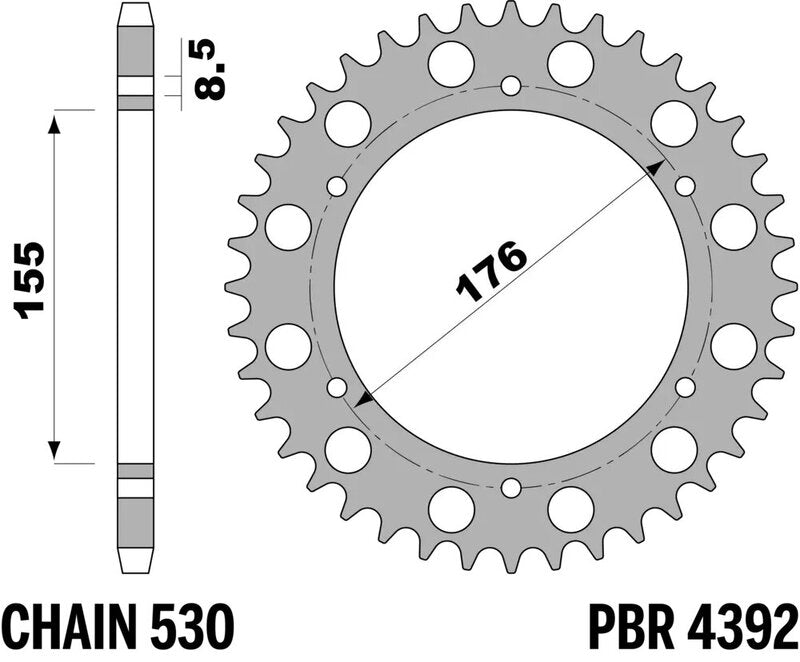 PBR RR SPROC 530 STEEL ST 4392, 42