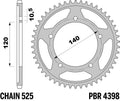 PBR RR SPROC 525 STEEL ST 4398, 41