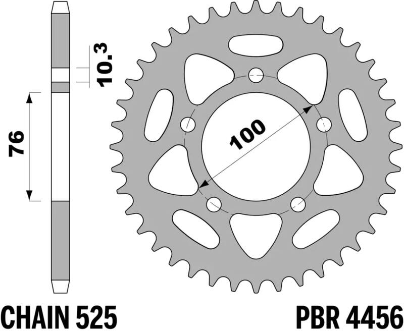 PBR RR SPROC 525 ALU UL 4456, 44