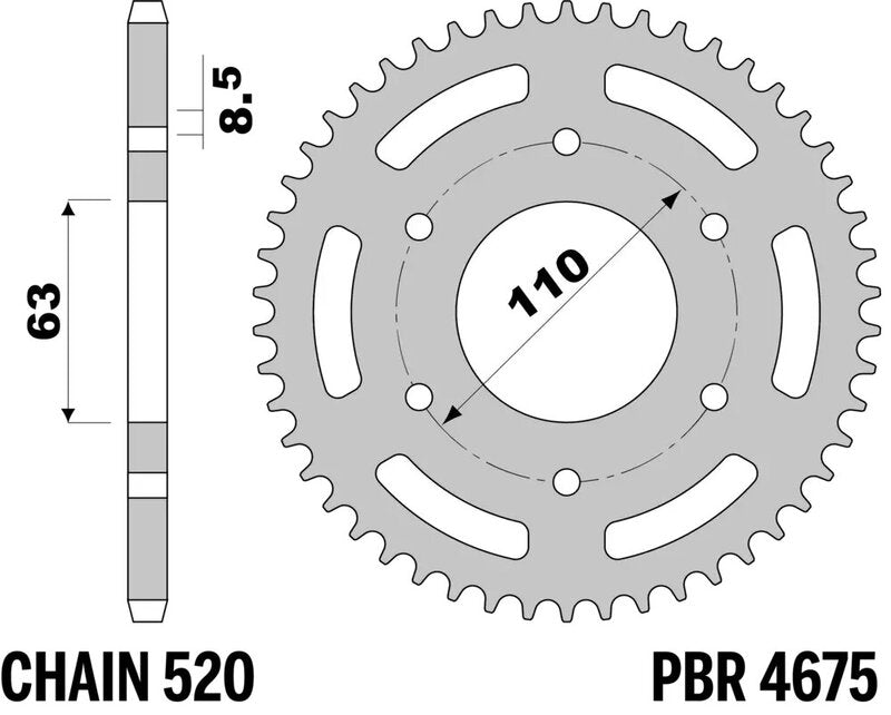 PBR RR SPROC 520 ALU UL HA 4675, 45