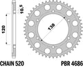 PBR RR SPROC 520 STEEL ST 4686, 45