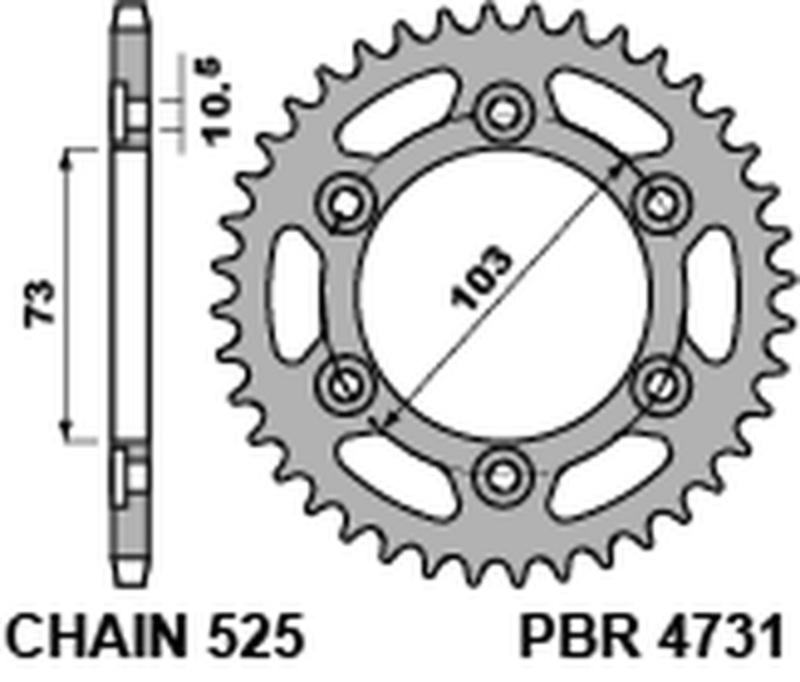 PBR RR SPROC 525 STEEL ST 4731, 49