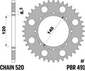 PBR RR SPROC 520 STEEL ST 491, 43