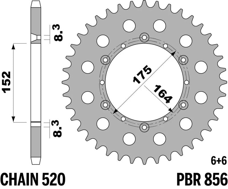 PBR RR SPROC 520 STEEL ST 856, 41