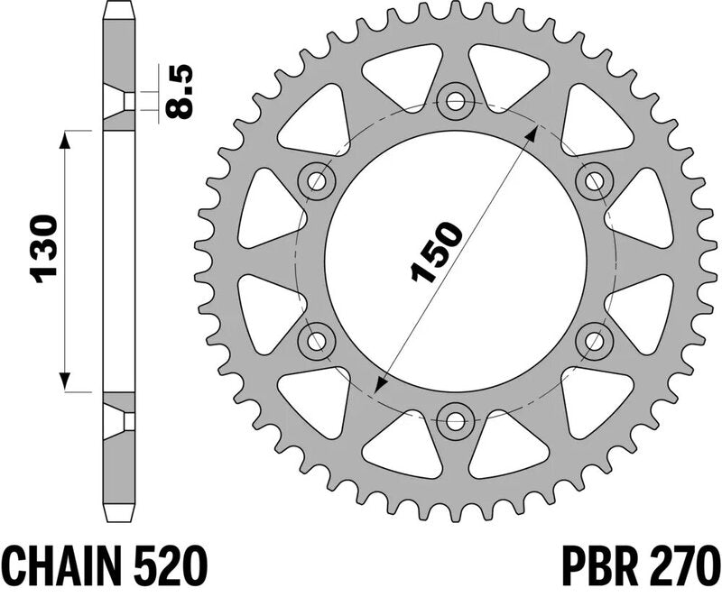 PBR RR SPROC 520 STEEL ST 270, 43