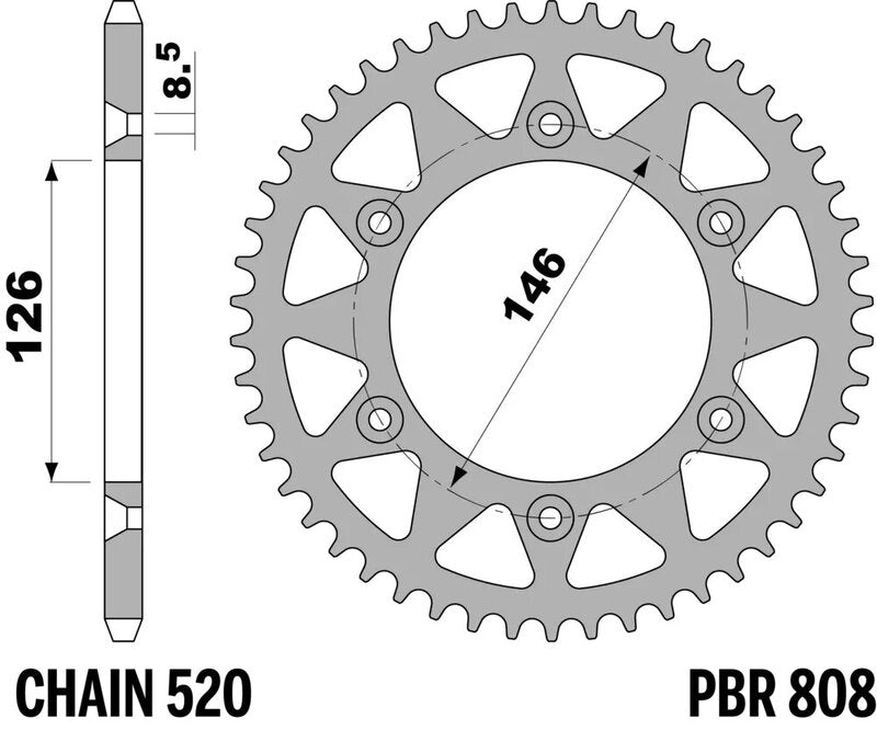 PBR RR SPROC 520 STEEL ST 808, 41