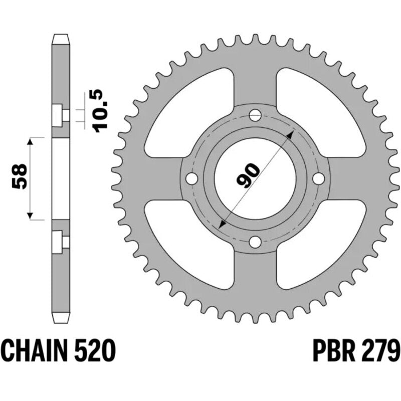 PBR RR SPROC 520 STEEL ST 279, 40