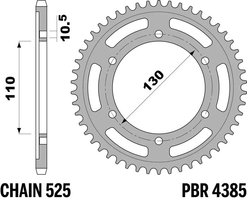 PBR RR SPROC 525 STEEL ST 4385, 43