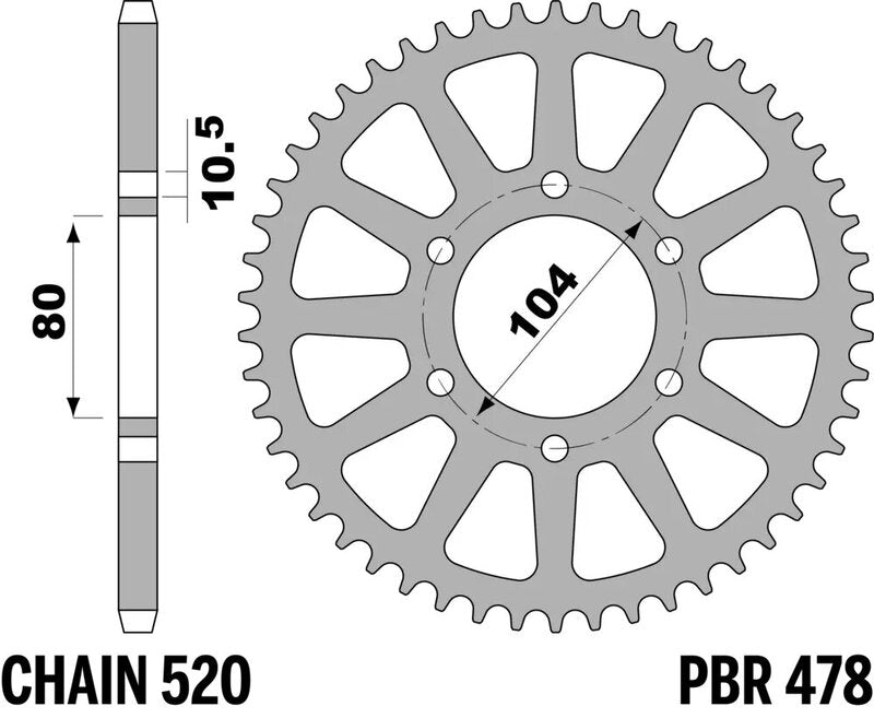 PBR RR SPROC 520 STEEL ST 478, 48