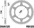 PBR RR SPROC 520 STEEL ST 820, 51