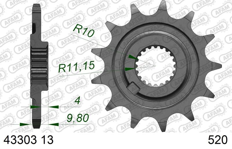 AFAM FR SPROC 520 STEEL ST 43303, 13
