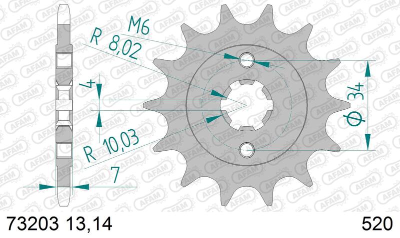 AFAM FR SPROC 520 STEEL ST 73203, 14