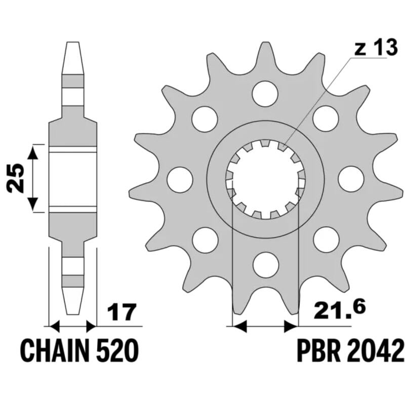 PBR FR SPROC 520 STEEL ST 2042, 17