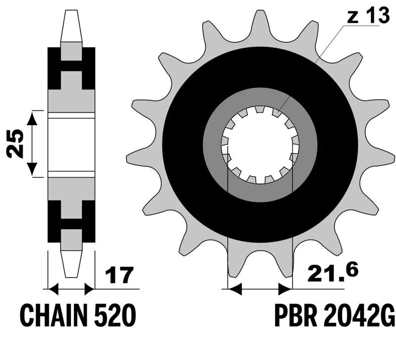 PBR FR SPROC 520 STEEL NFR 2042, 15