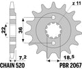 PBR FR SPROC 520 STEEL ST 2067, 14