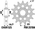 PBR FR SPROC 525 STEEL ST 2078M, 19