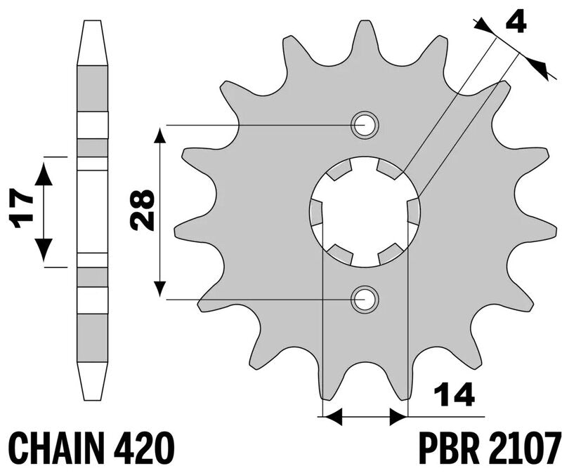 PBR FR SPROC 420 STEEL ST 2107, 12