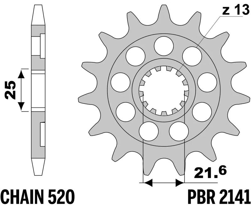 PBR FR SPROC 520 STEEL ST 2141, 13