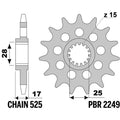 PBR FR SPROC 525 STEEL ST 2249, 15