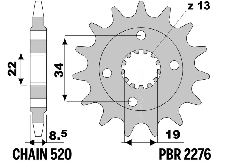 PBR FR SPROC 520 STEEL ST 2276, 15
