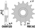 PBR FR SPROC 520 STEEL ST 342, 12