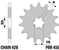 PBR FR SPROC 428 STEEL ST 416, 13