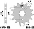 PBR FR SPROC 428 STEEL ST 425, 14