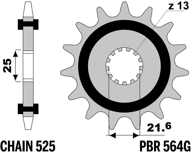 PBR FR SPROC 525 STEEL NFR 564, 17