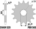 PBR FR SPROC 520 STEEL ST 565, 13