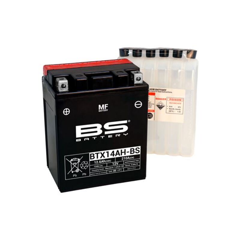 BSBAT BATTERY BTX14AH-BS MF W/ ACID
