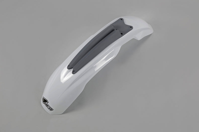 UFO PLASTIC FRONT FENDER, WHT/WHT