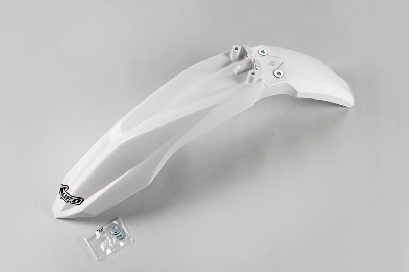 UFO PLASTIC FRONT FENDER, WHT/WHT
