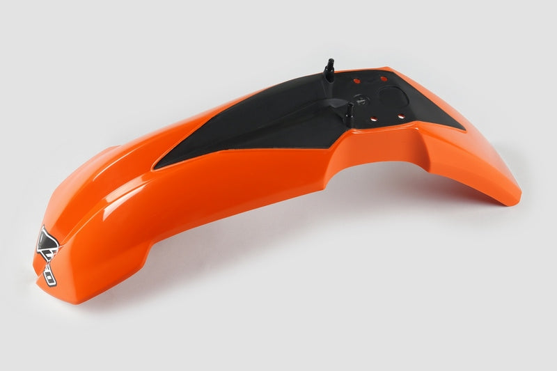 UFO PLASTIC FRONT FENDER, ORG/ORG