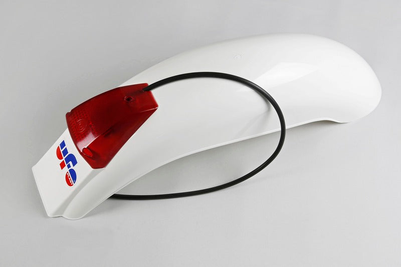 UFO PLASTIC REAR FENDER, WHT/WHT