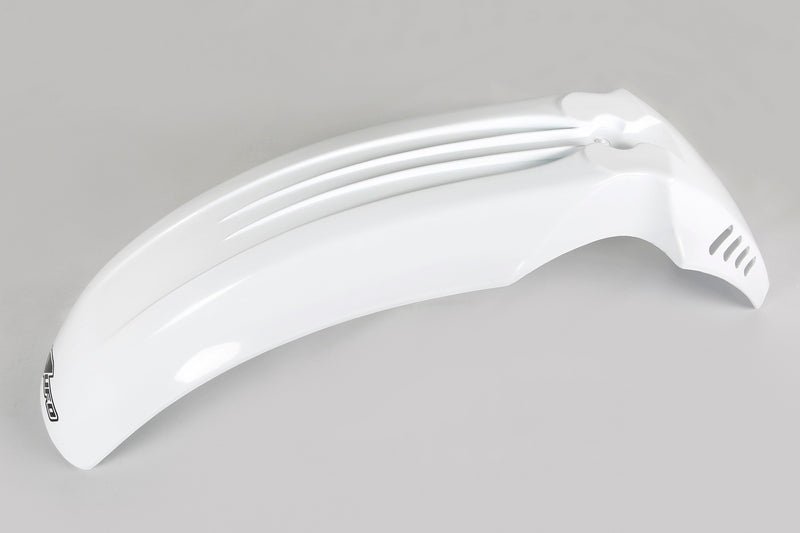 UFO PLASTIC FRONT FENDER, WHT/WHT