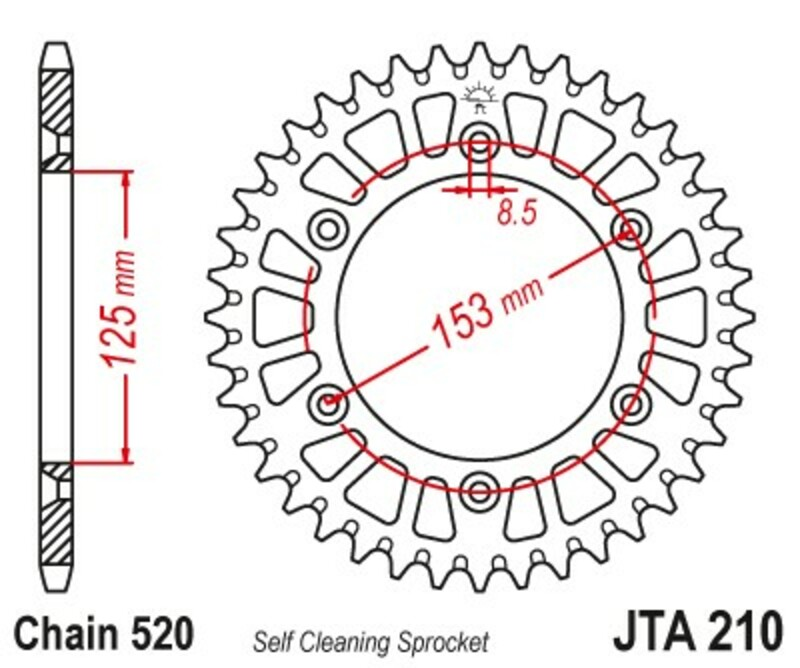 JTSPR RR SPROC 520 ALU 210, RED, 48