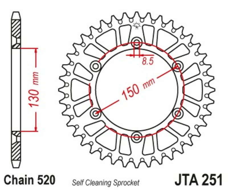 JTSPR RR SPROC 520 ALU 251, BLU, 47
